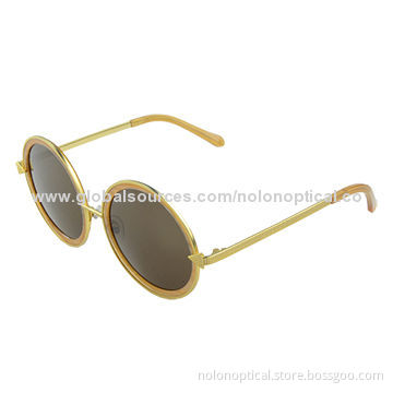 High quality retro style sun glasses with metal rim, customized logos accepted